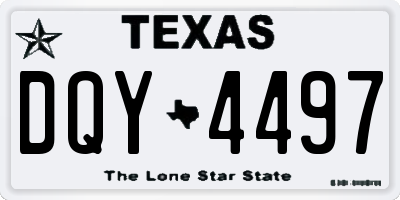 TX license plate DQY4497