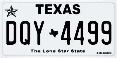 TX license plate DQY4499