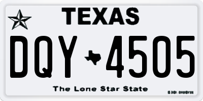 TX license plate DQY4505