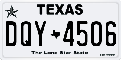 TX license plate DQY4506