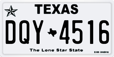 TX license plate DQY4516