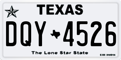 TX license plate DQY4526