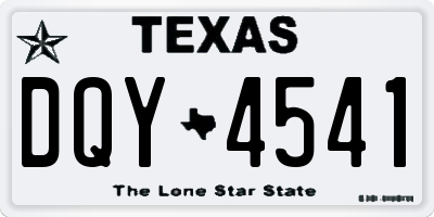 TX license plate DQY4541