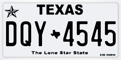 TX license plate DQY4545