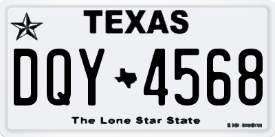 TX license plate DQY4568