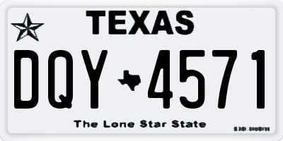 TX license plate DQY4571