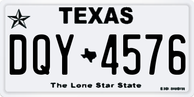 TX license plate DQY4576