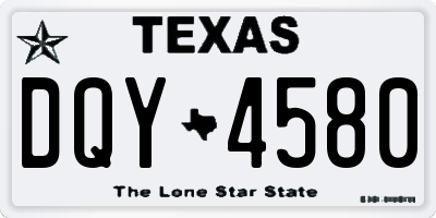 TX license plate DQY4580