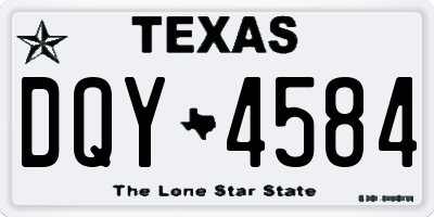 TX license plate DQY4584