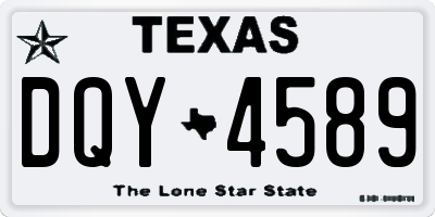 TX license plate DQY4589