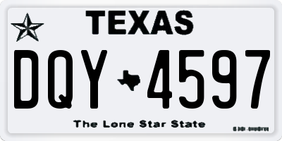 TX license plate DQY4597