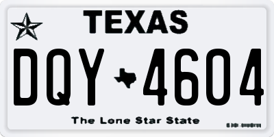 TX license plate DQY4604