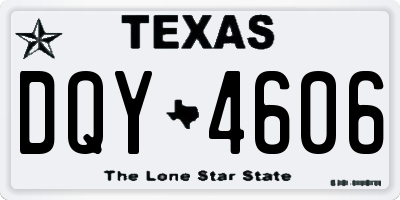 TX license plate DQY4606