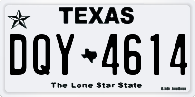 TX license plate DQY4614
