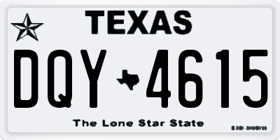 TX license plate DQY4615