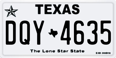 TX license plate DQY4635