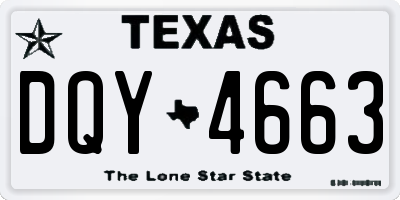 TX license plate DQY4663