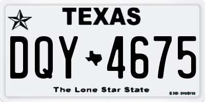 TX license plate DQY4675