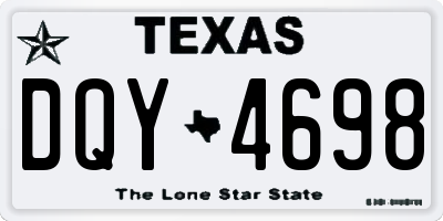 TX license plate DQY4698