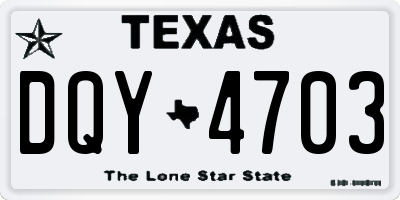 TX license plate DQY4703