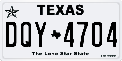TX license plate DQY4704