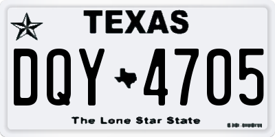 TX license plate DQY4705