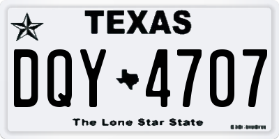 TX license plate DQY4707