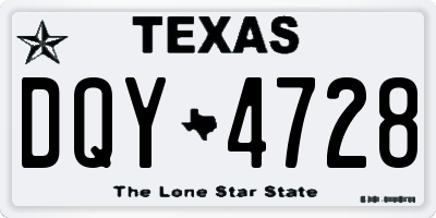 TX license plate DQY4728