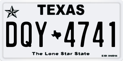TX license plate DQY4741