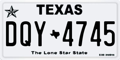 TX license plate DQY4745