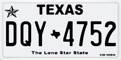 TX license plate DQY4752