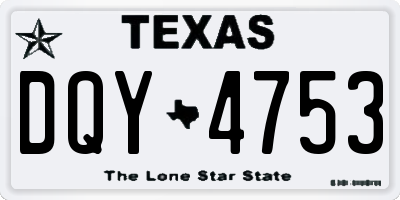 TX license plate DQY4753