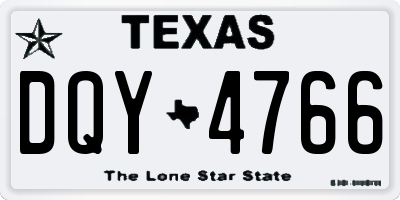TX license plate DQY4766