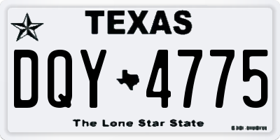 TX license plate DQY4775
