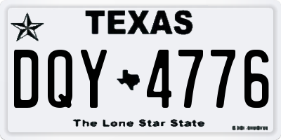 TX license plate DQY4776