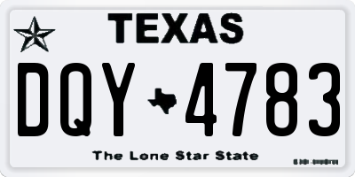 TX license plate DQY4783