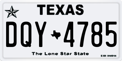 TX license plate DQY4785