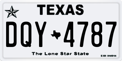 TX license plate DQY4787