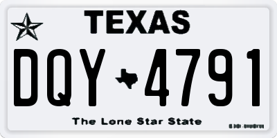 TX license plate DQY4791