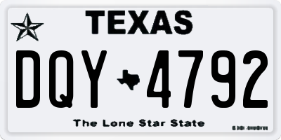 TX license plate DQY4792