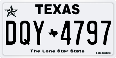 TX license plate DQY4797