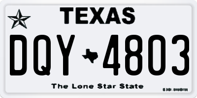 TX license plate DQY4803