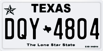 TX license plate DQY4804