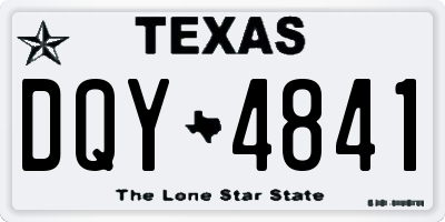 TX license plate DQY4841