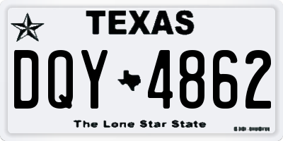 TX license plate DQY4862
