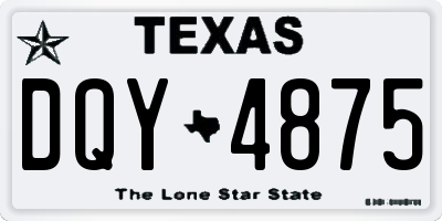 TX license plate DQY4875