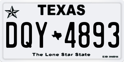 TX license plate DQY4893