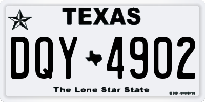 TX license plate DQY4902