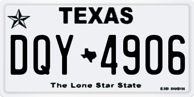 TX license plate DQY4906
