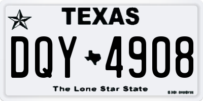 TX license plate DQY4908
